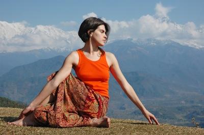 Woman Doing Yoga Outdoors