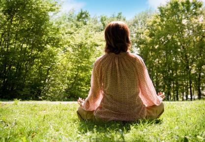 yoga teacher in nature