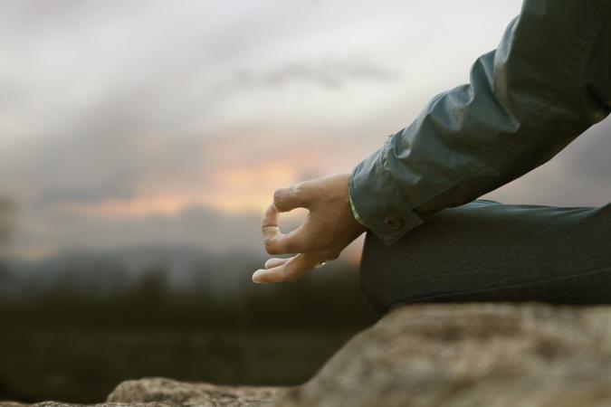 practicing yoga