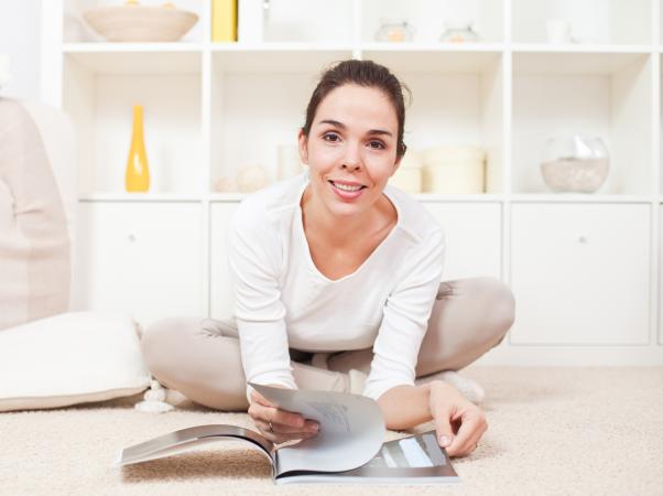woman reading magazine