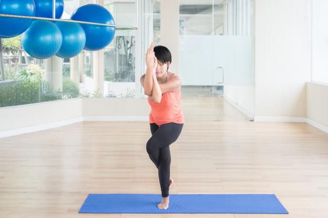 woman doing yoga
